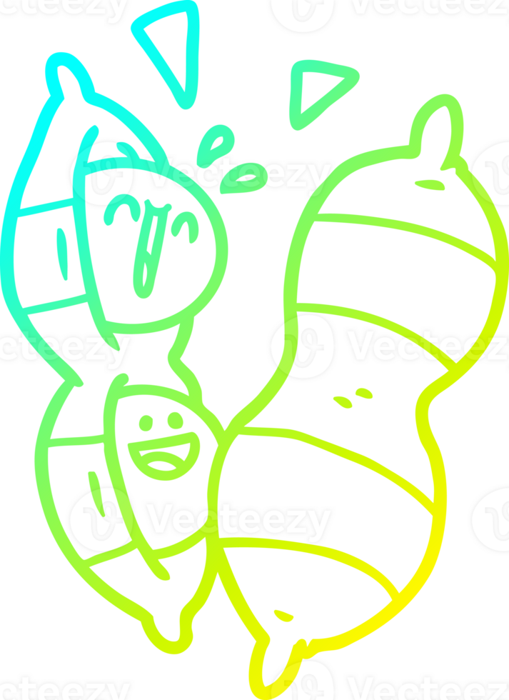 cold gradient line drawing of a cartoon peanuts png