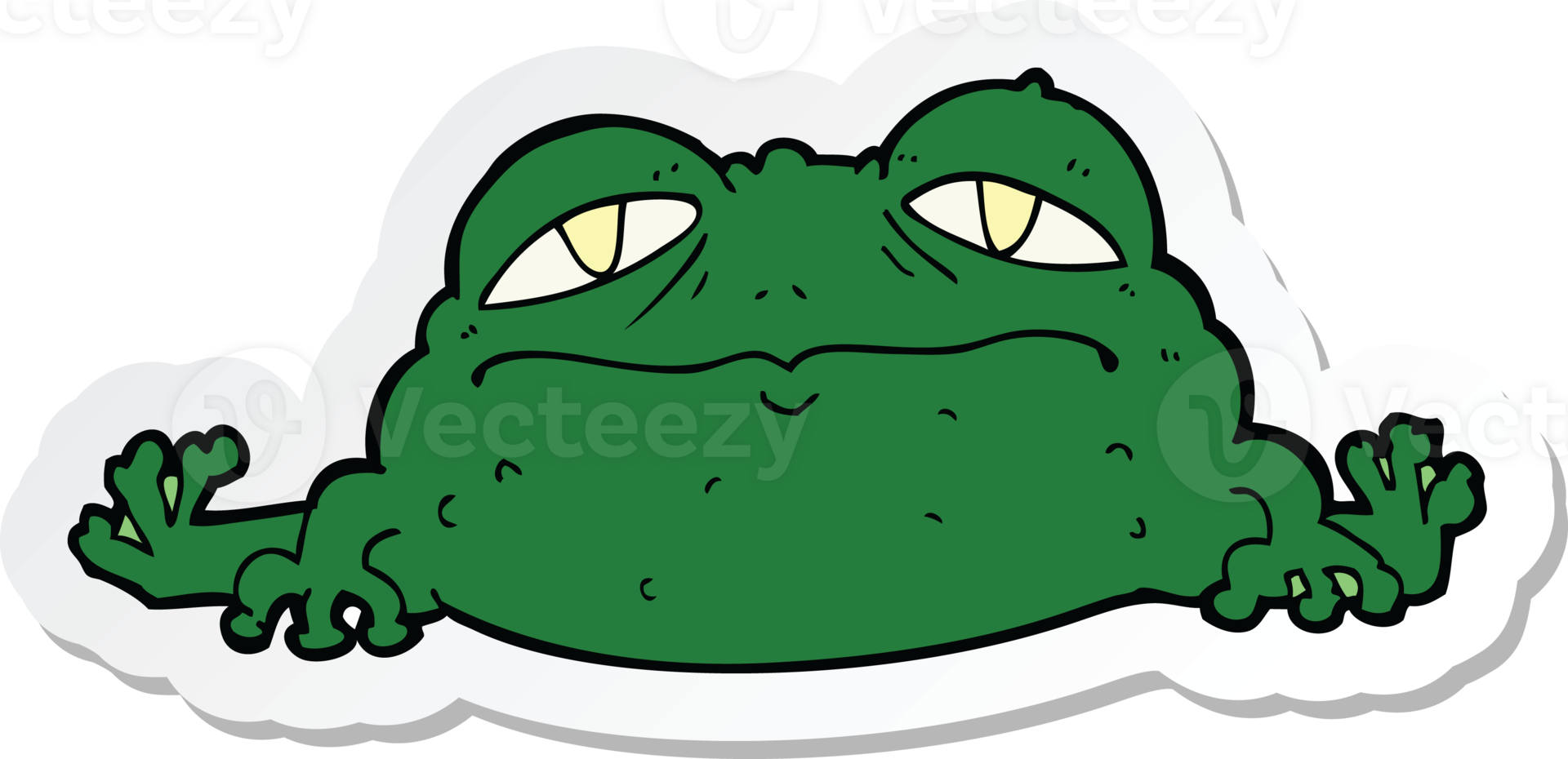 sticker of a cartoon ugly frog png