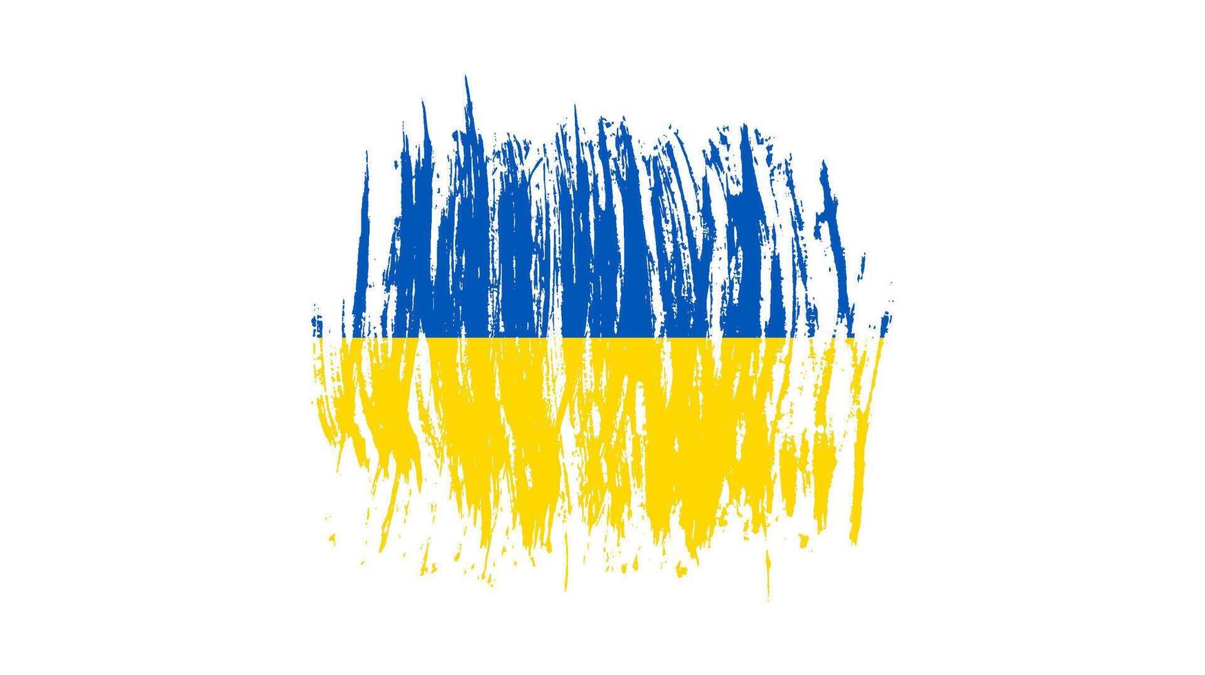 Ukrainian national flag in grunge style vector