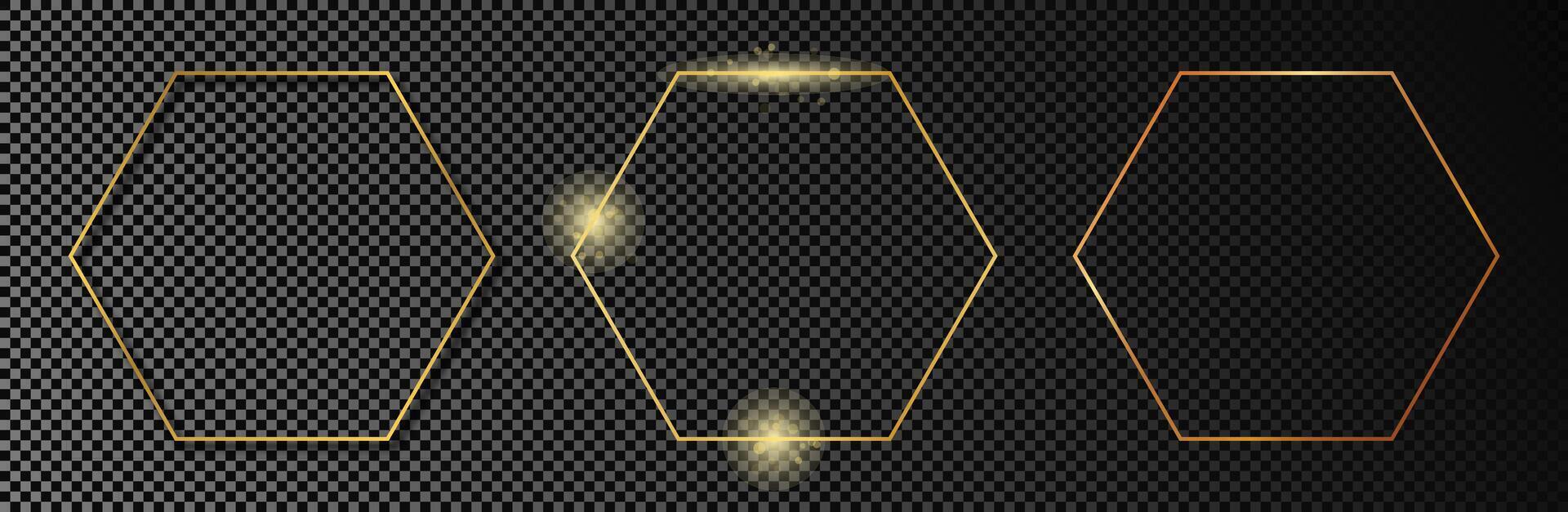 Gold glowing hexagon frame 40546604 Vector Art at Vecteezy