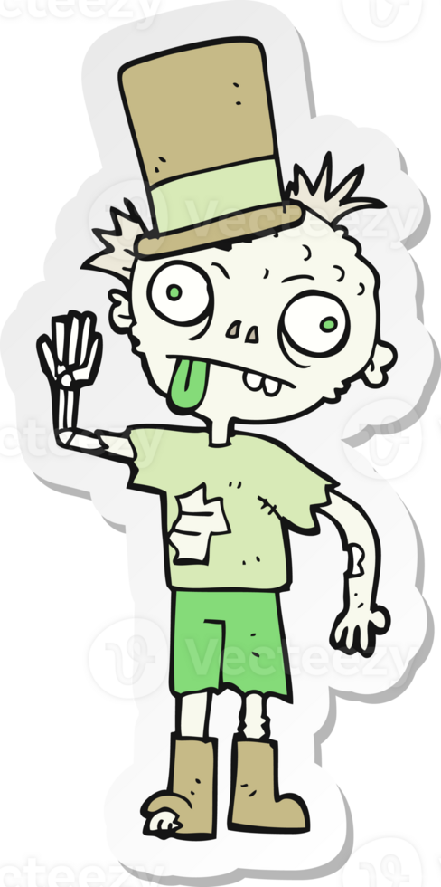 sticker of a cartoon zombie png