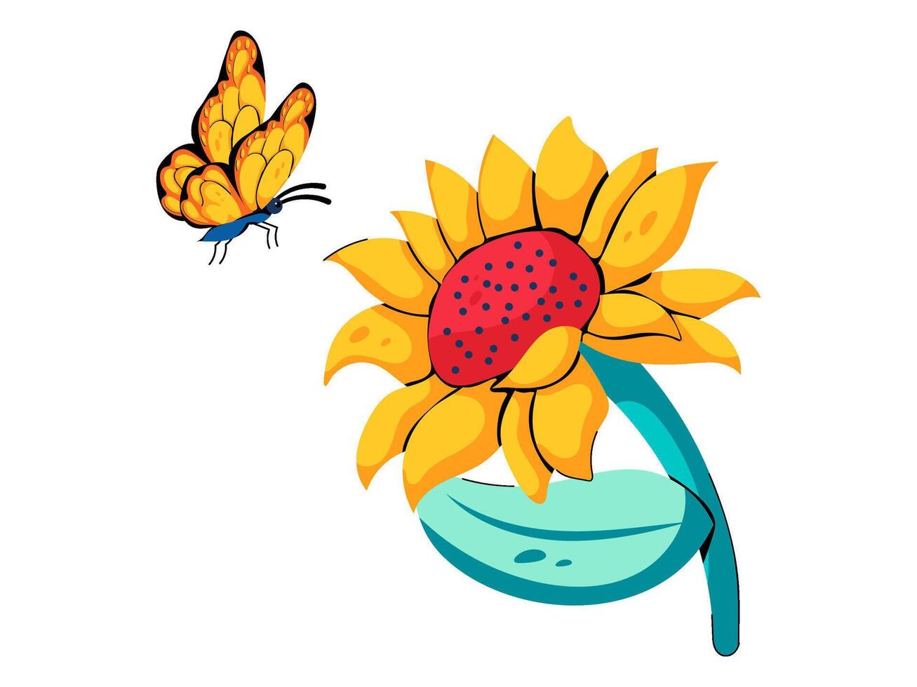 bee and the flower design with modern illustration concept style for badge farm agriculture sticker illustration vector