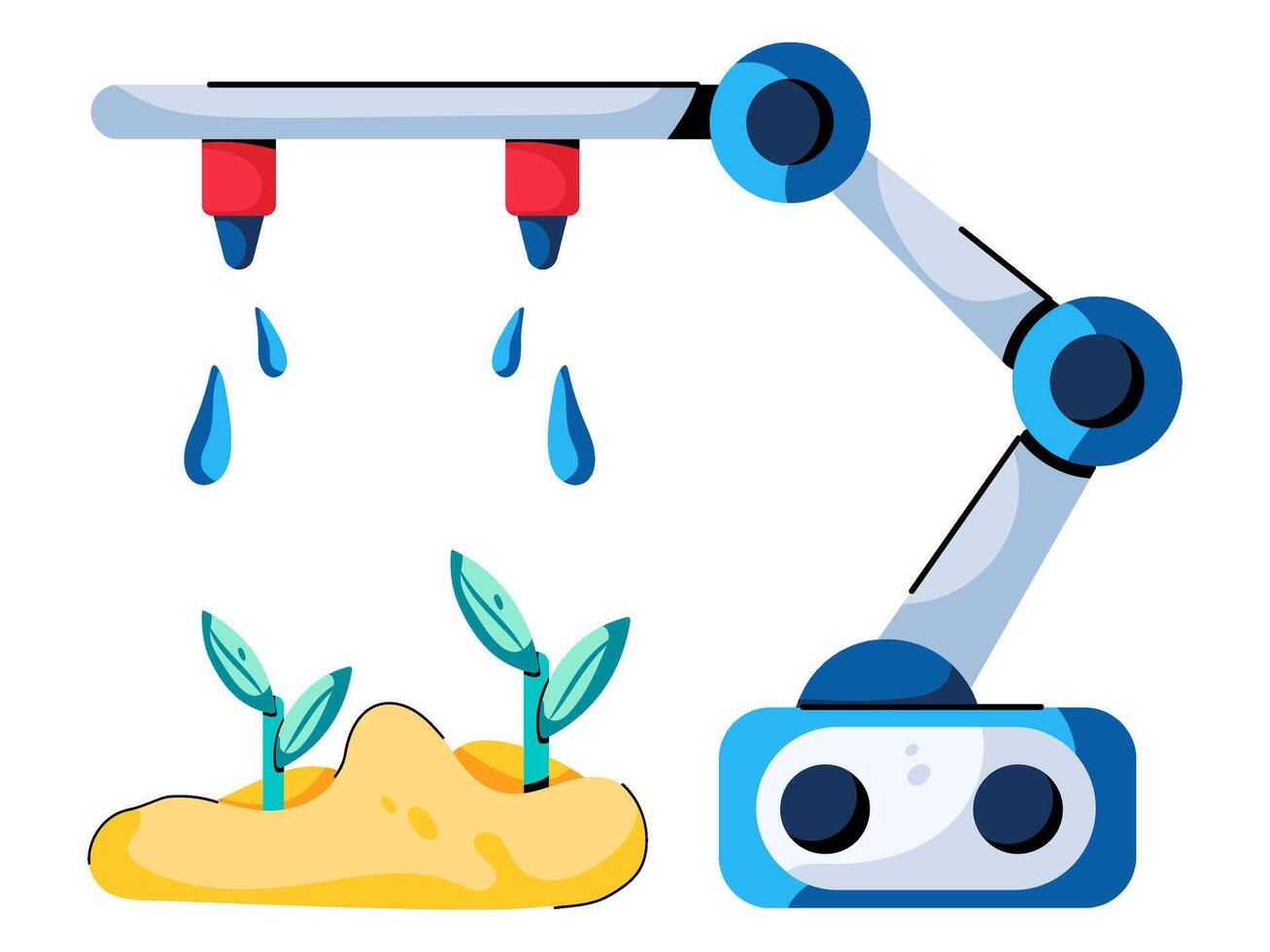 mano máquina espolvorear granja diseño con moderno ilustración concepto estilo para Insignia granja agricultura pegatina ilustración vector