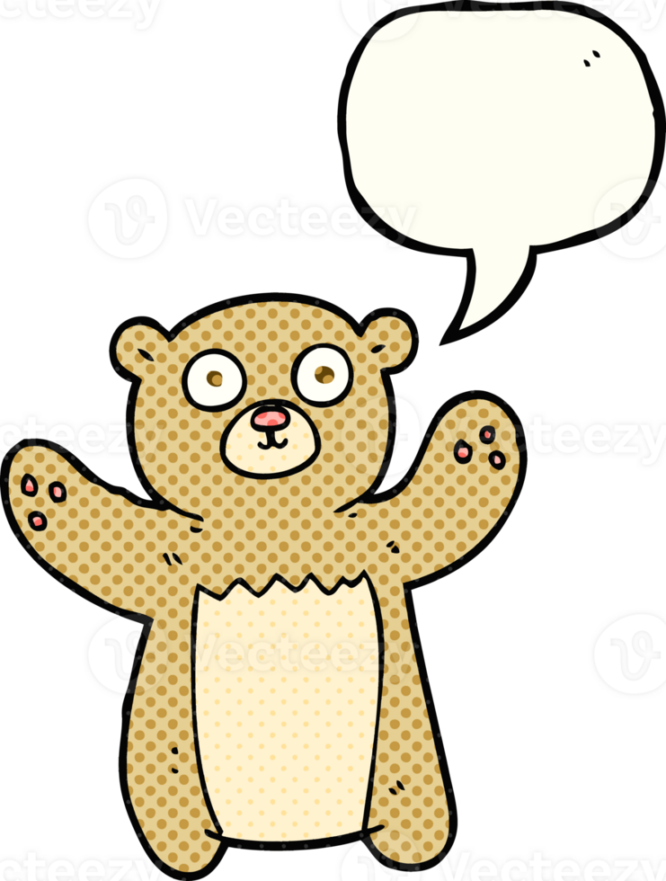 hand drawn comic book speech bubble cartoon teddy bear png