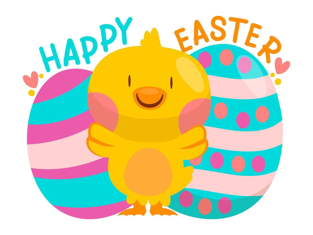 easter design with modern illustration concept style for badge happy easter egg sticker illustration vector