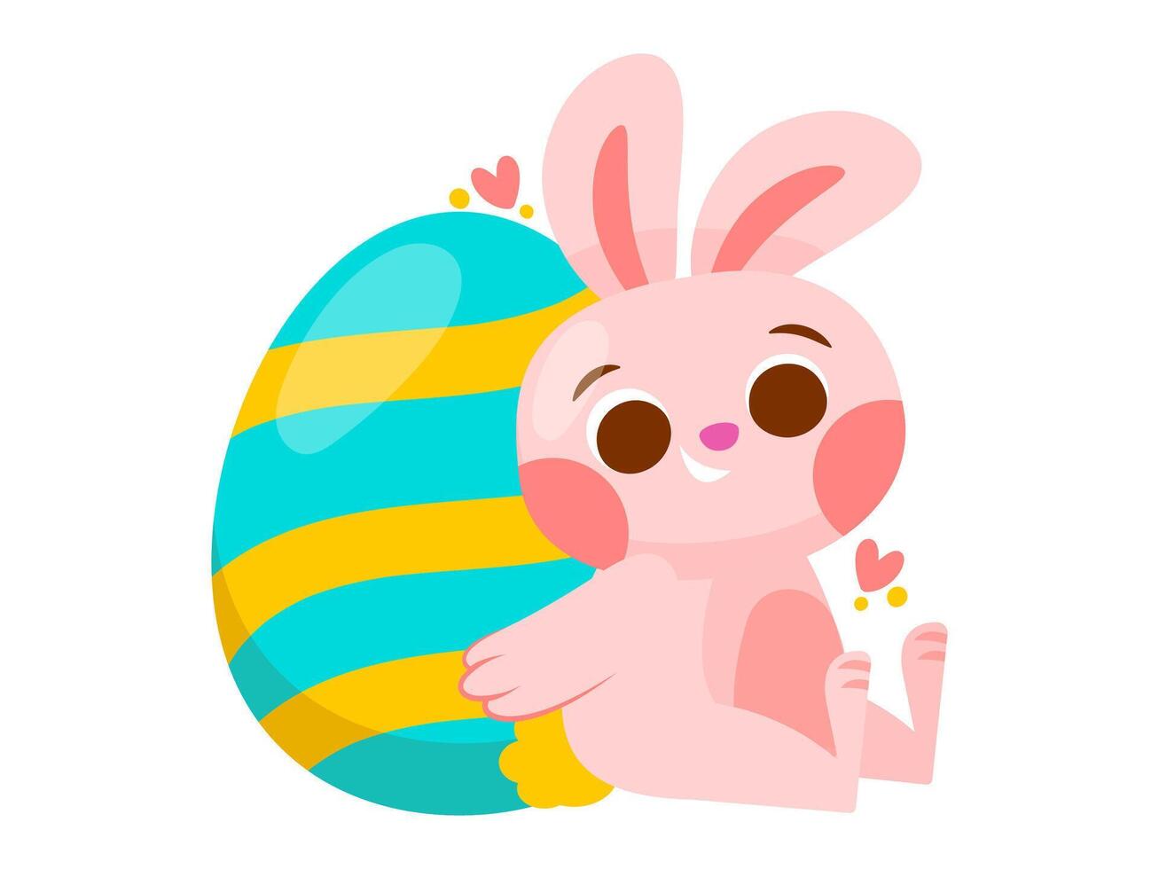 easter design with modern illustration concept style for badge happy easter egg sticker illustration vector