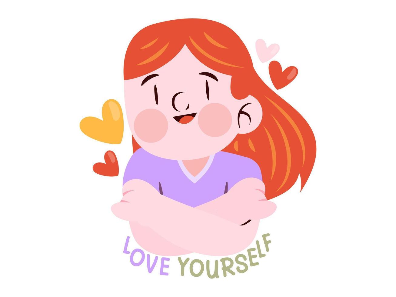 love yourself design with modern illustration concept style for self care sticker illustration vector