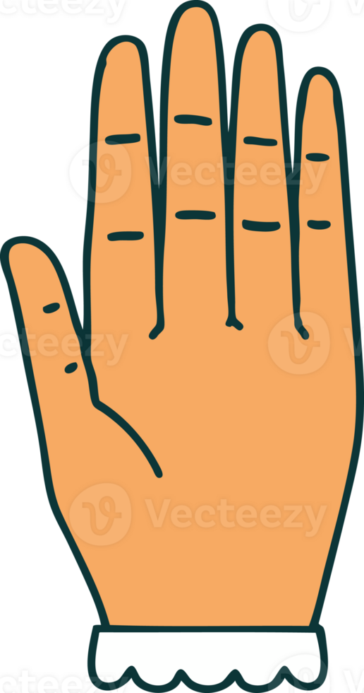 iconic tattoo style image of a hand png