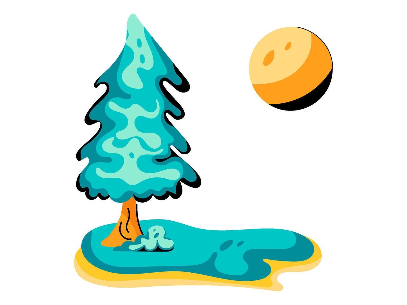 tree design with modern illustration concept style for badge farm agriculture sticker illustration vector