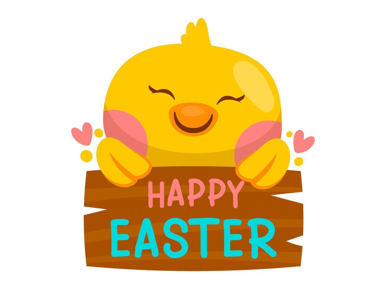 easter design with modern illustration concept style for badge happy easter egg sticker illustration vector