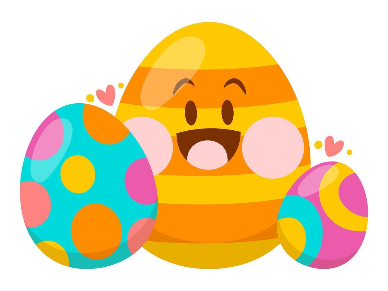 easter design with modern illustration concept style for badge happy easter egg sticker illustration vector