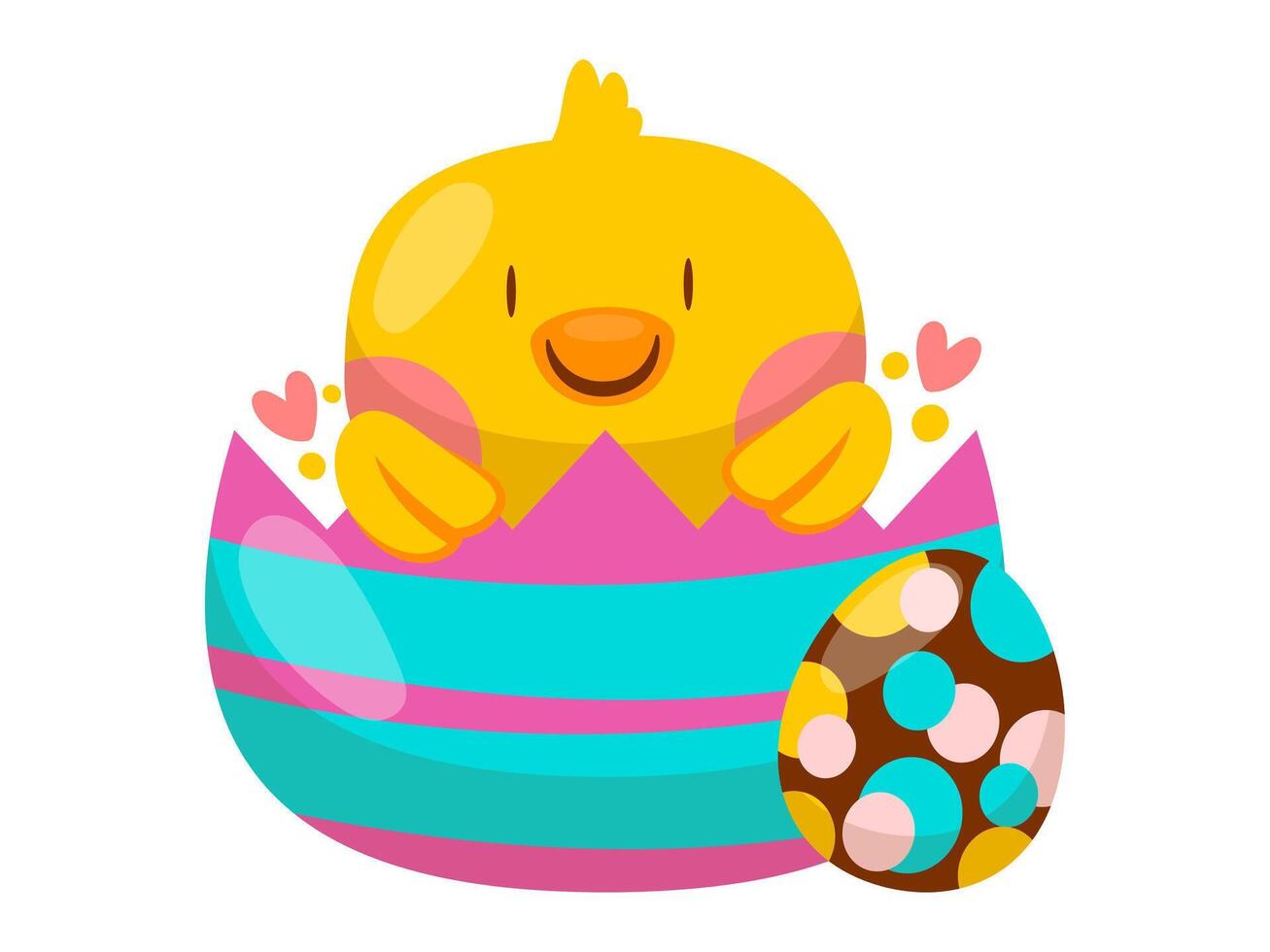 easter design with modern illustration concept style for badge happy easter egg sticker illustration vector