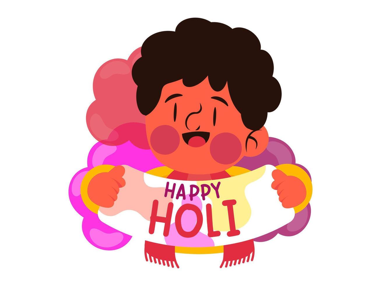 holi festival design with modern illustration concept style for celebration sticker illustration vector