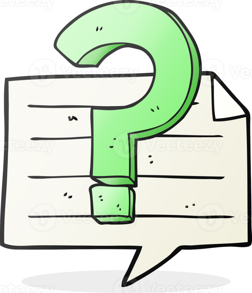 hand drawn cartoon question mark speech bubble png