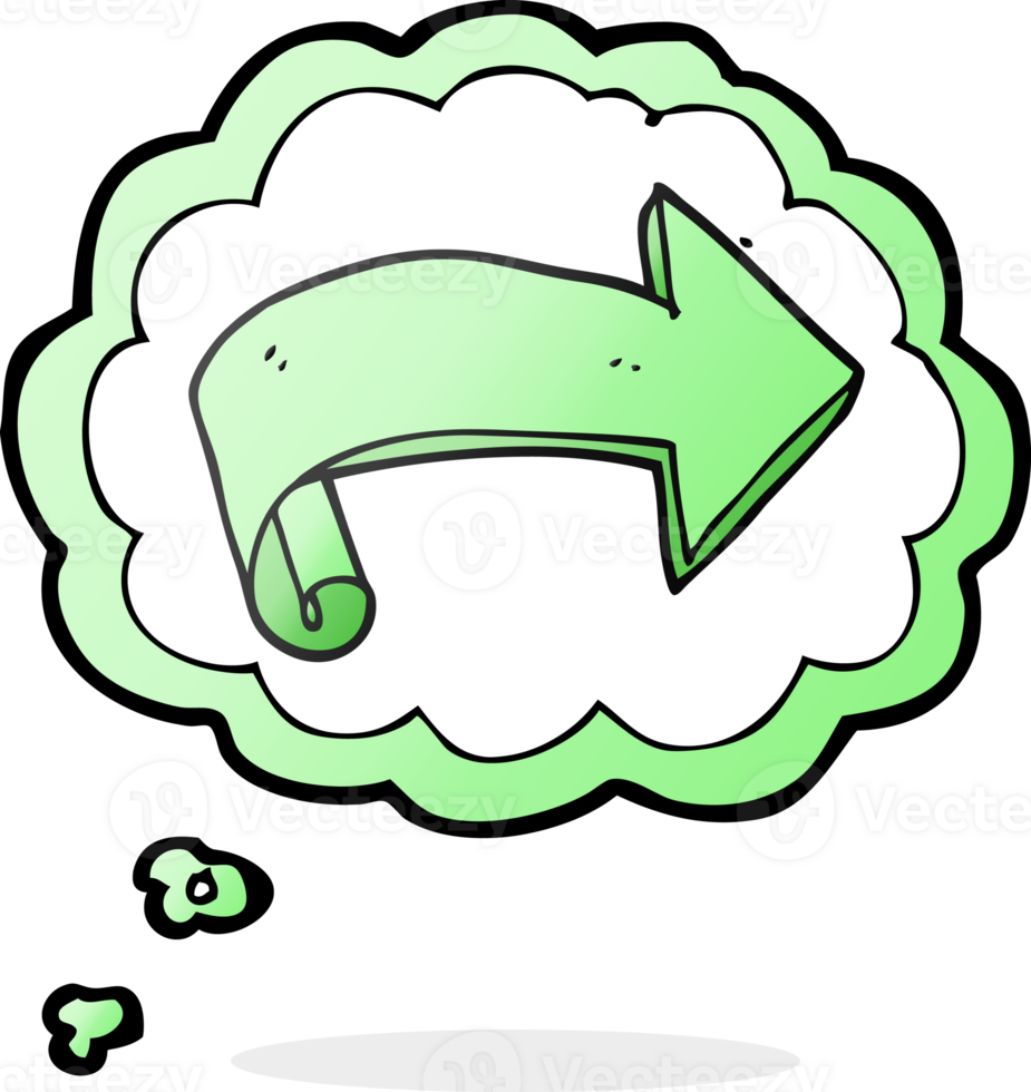 hand drawn thought bubble cartoon arrow png