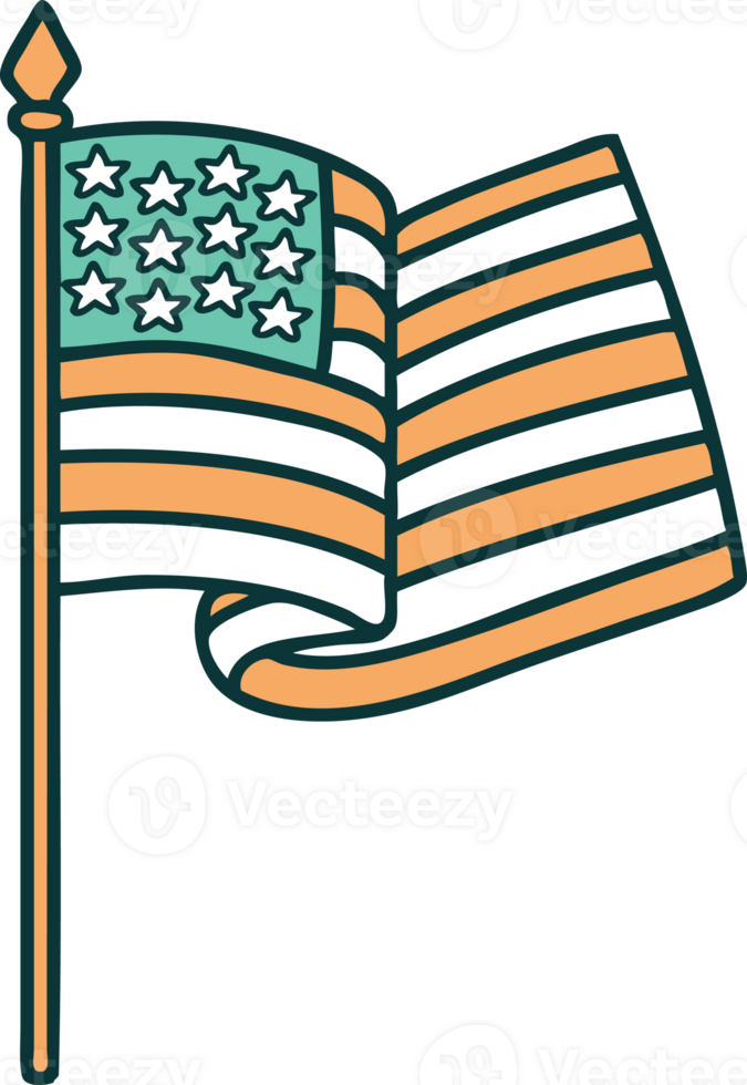 iconic tattoo style image of the american flag png