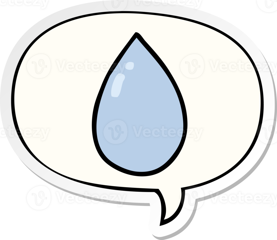 cartoon water droplet with speech bubble sticker png