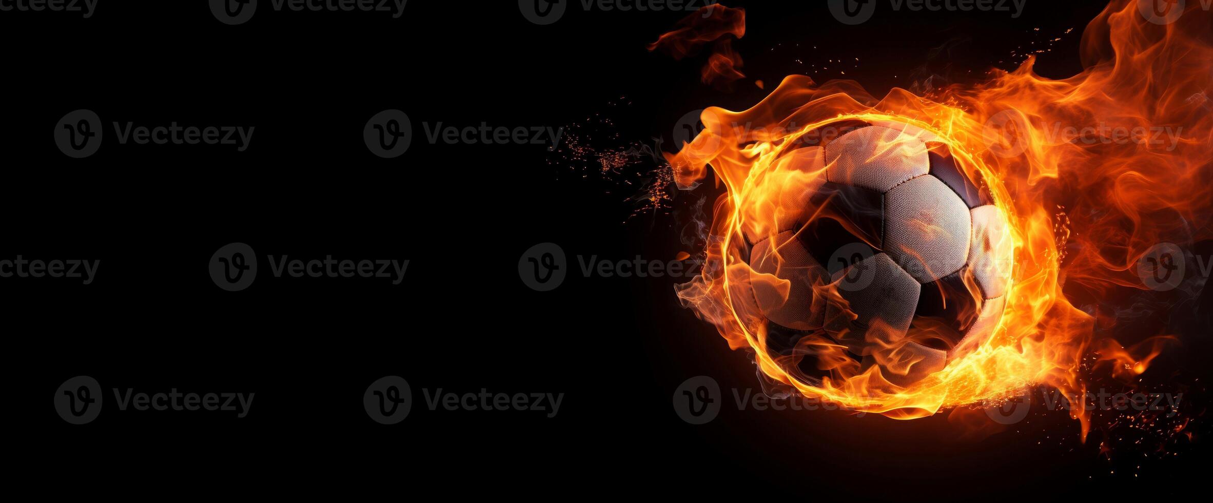 AI generated Innovative Soccer ball fire mockup. Generate Ai photo