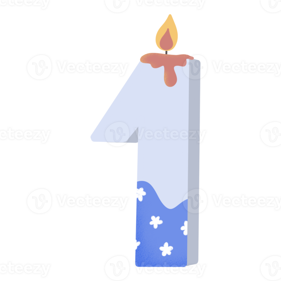 Birthday anniversary number 1 candle cake png