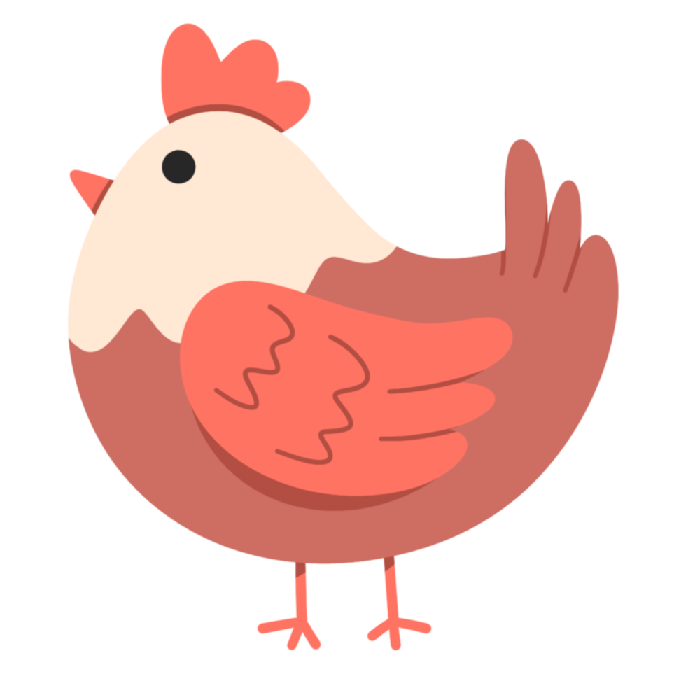 Cute hen chicken illustration png