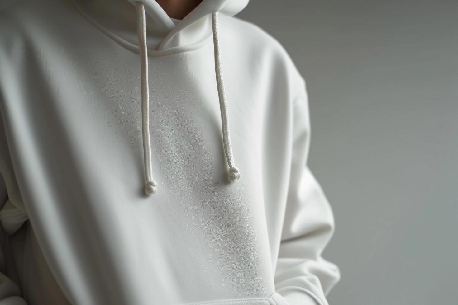 AI generated Blank White Hoodie Mockup photo