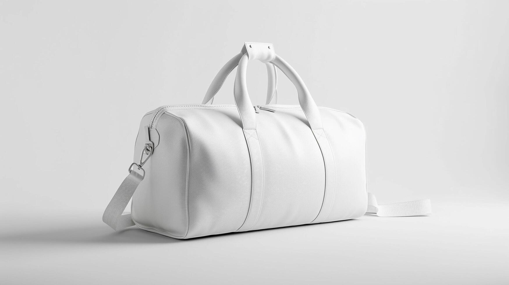 AI generated Blank White Duffle Bag Mockup photo