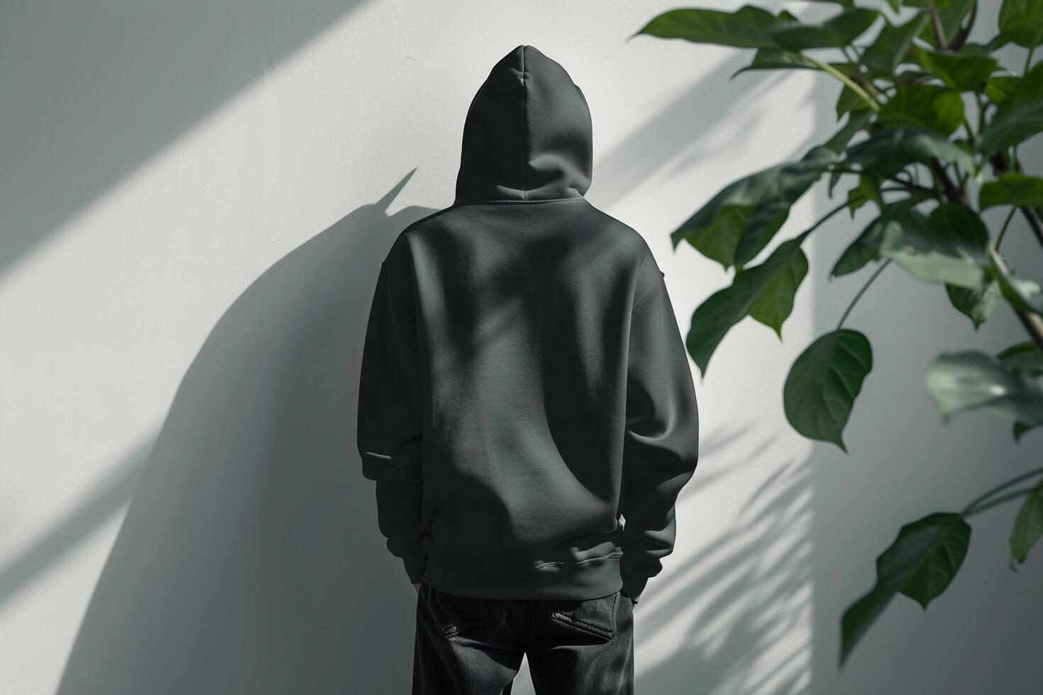 AI generated Blank Black Hoodie Mockup photo