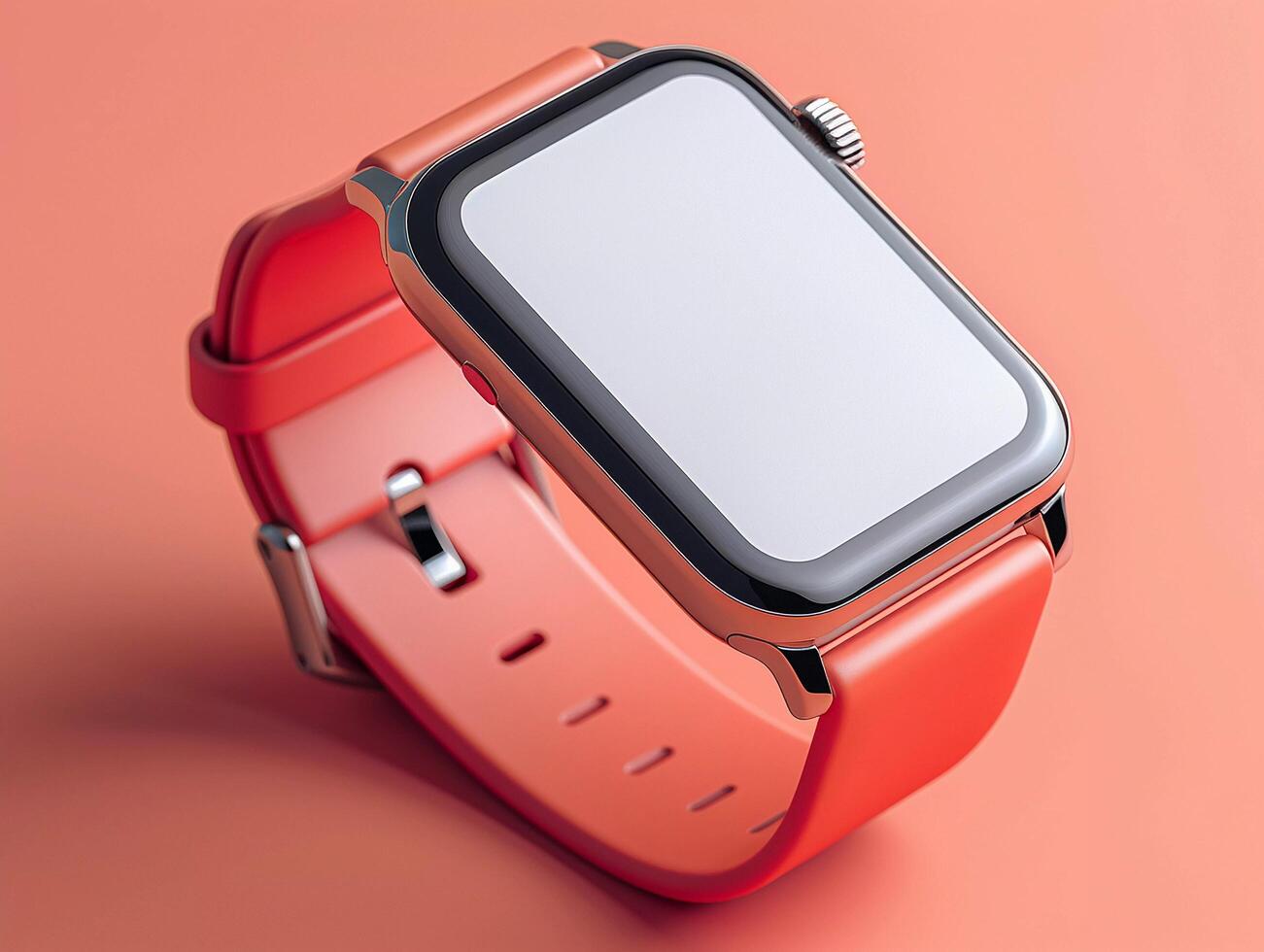 AI generated Blank Screen Smart Watch Mockup photo