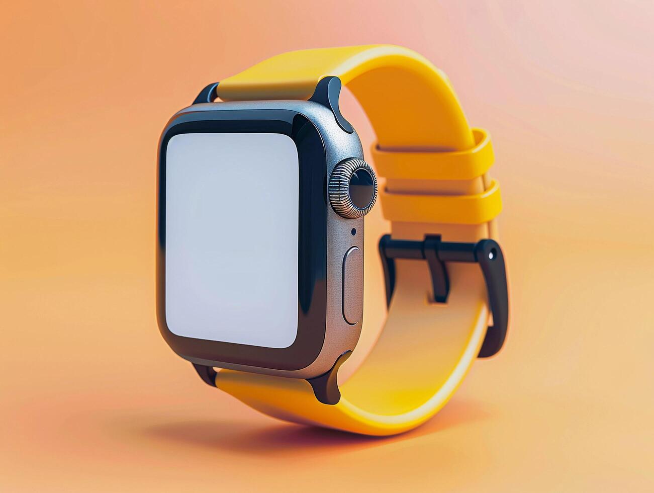 AI generated Blank Screen Smart Watch Mockup photo