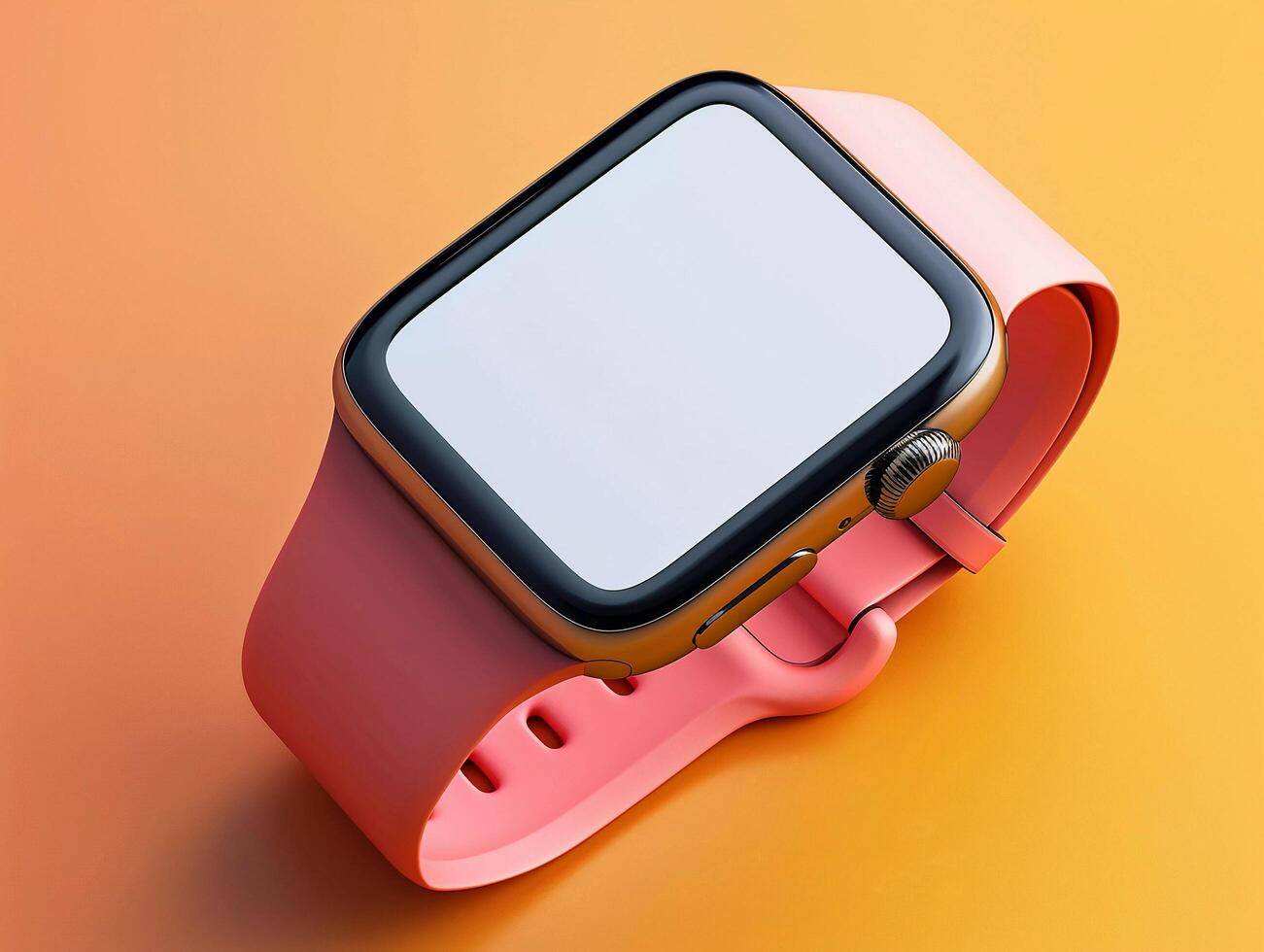 AI generated Blank Screen Smart Watch Mockup photo