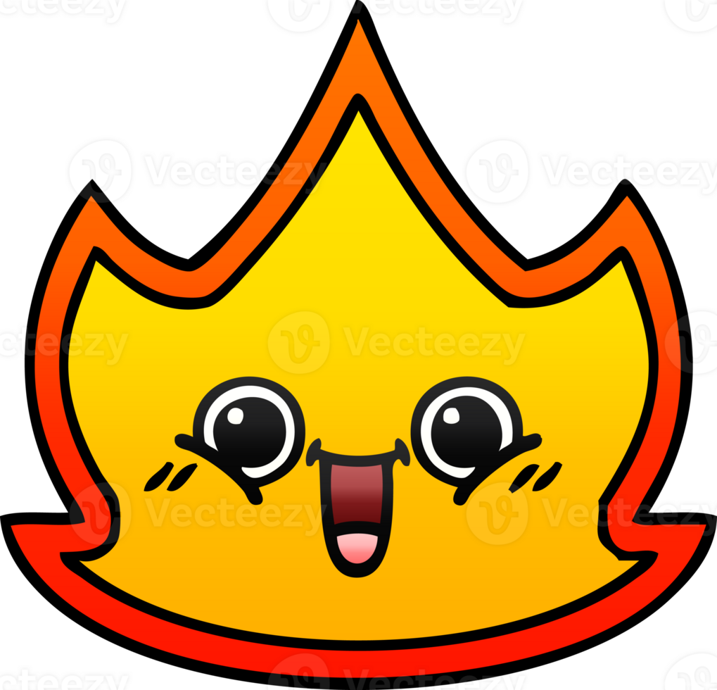 gradient shaded cartoon of a fire png