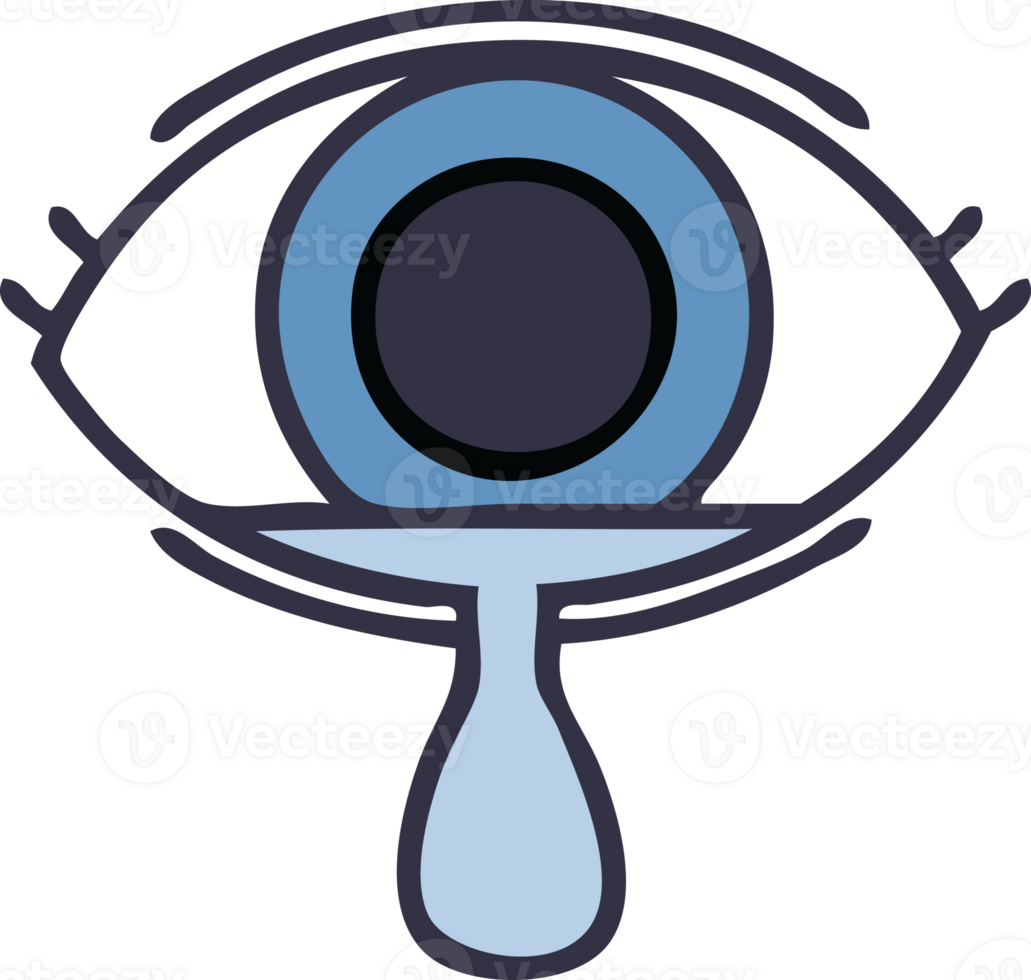 cute cartoon of a crying eye png