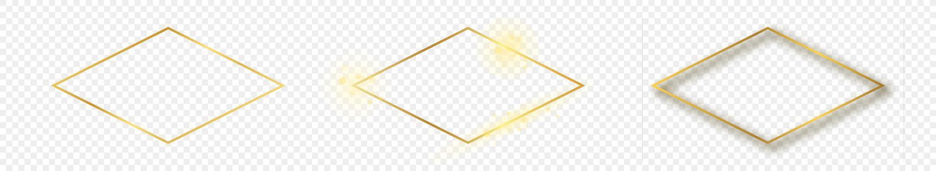 oro brillante rombo forma marco vector