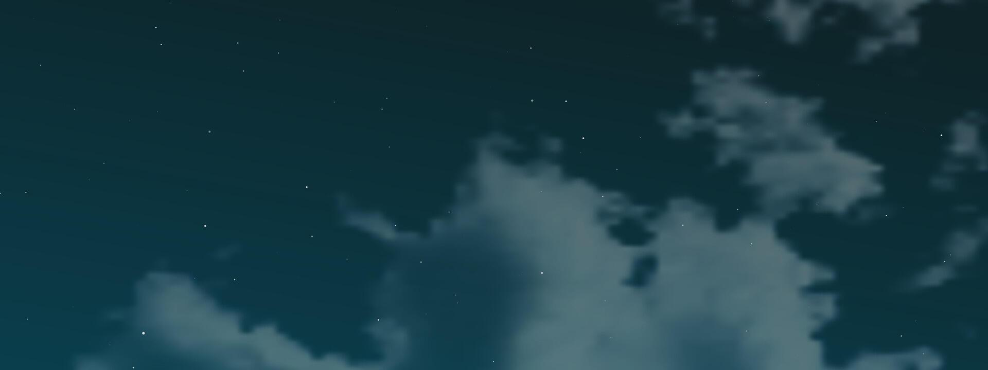 Night sky with clouds and many stars vector