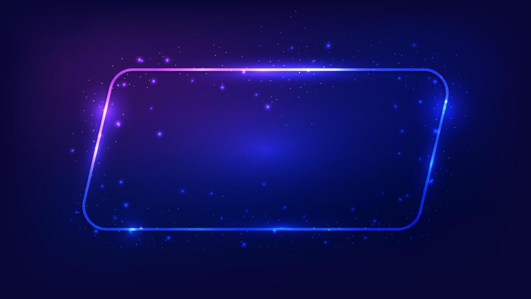 Neon frame with shining effects and sparkles vector