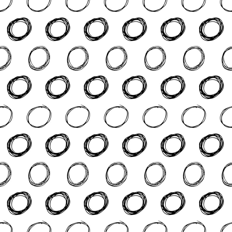 Seamless pattern with sketch circles shape vector