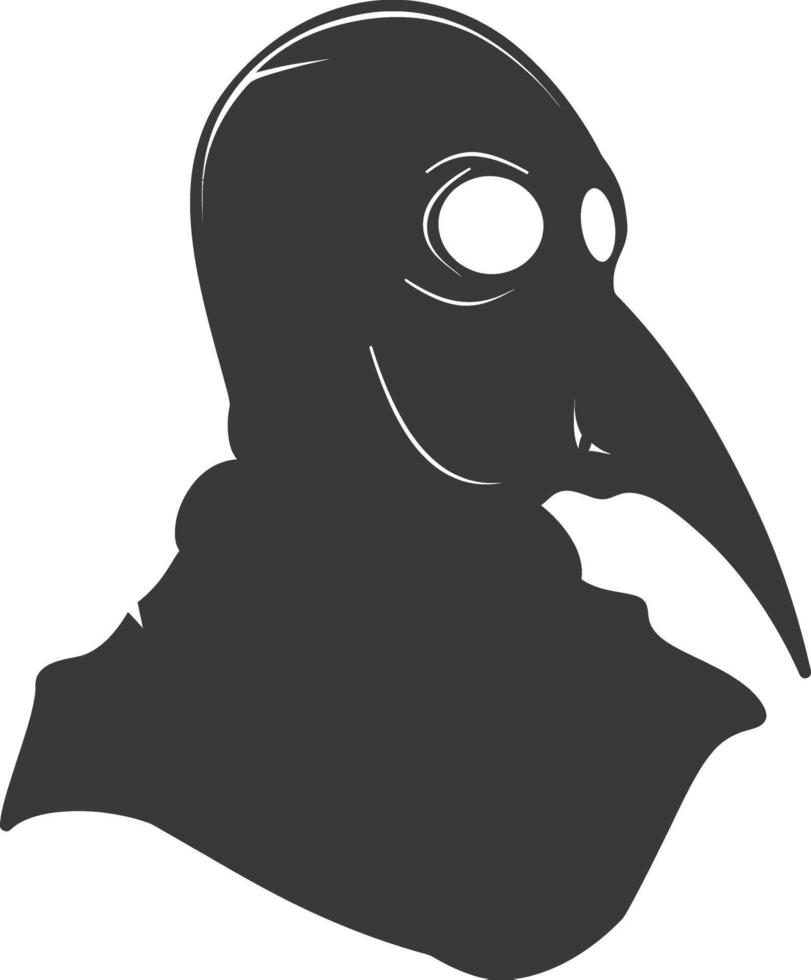 AI generated Silhouette plague mask black color only full vector