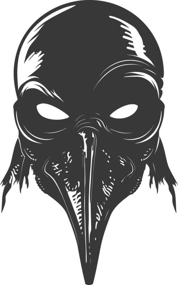 AI generated Silhouette plague mask black color only full vector