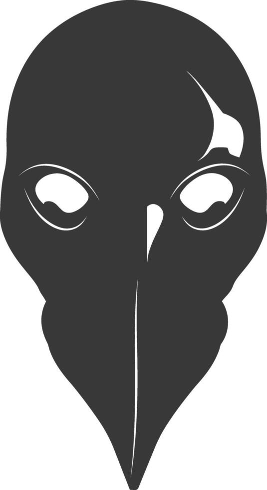 AI generated Silhouette plague mask black color only full vector