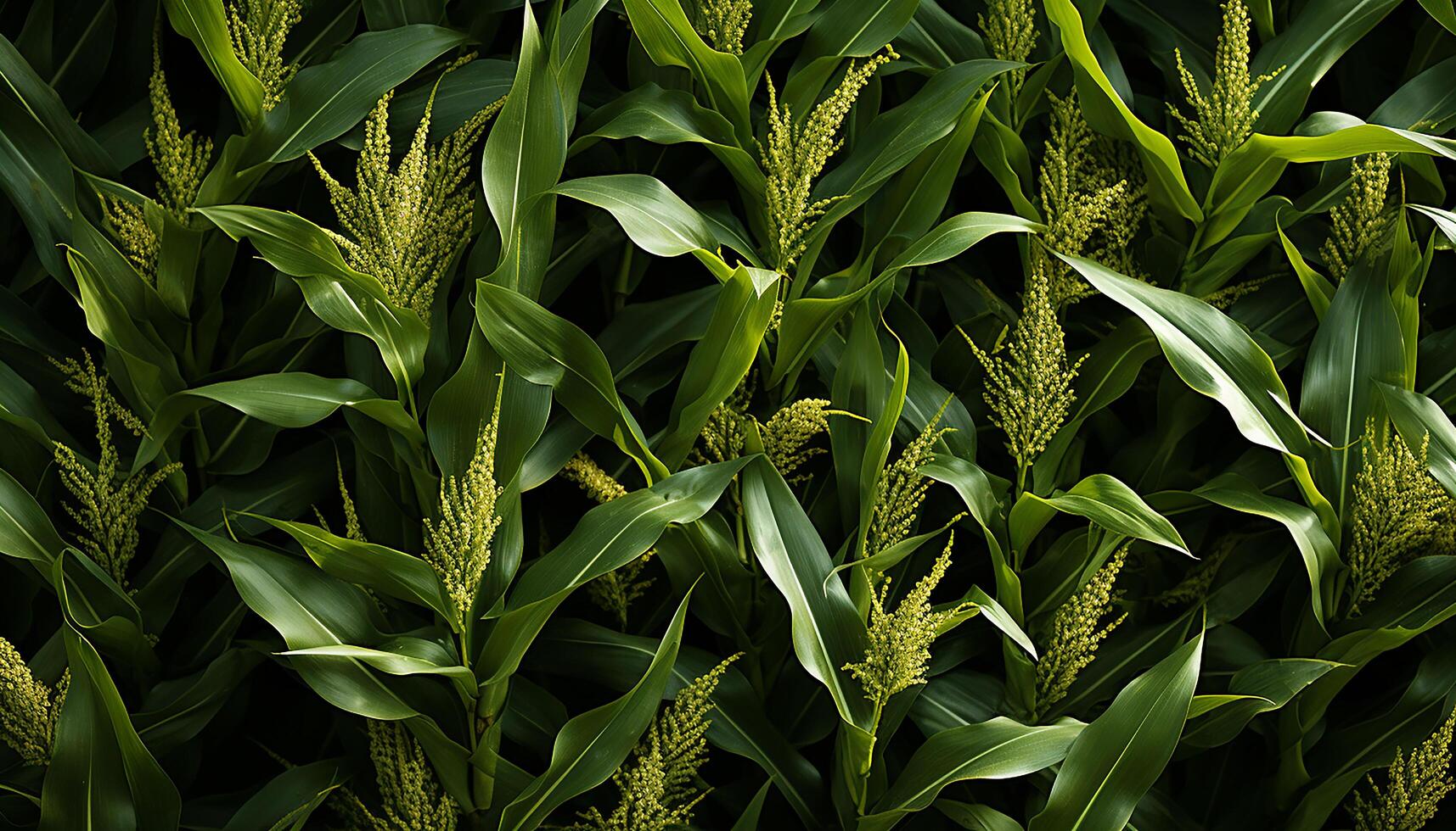 AI generated Fresh green wheat, ripe barley, yellow rye nature healthy decoration generated by AI photo