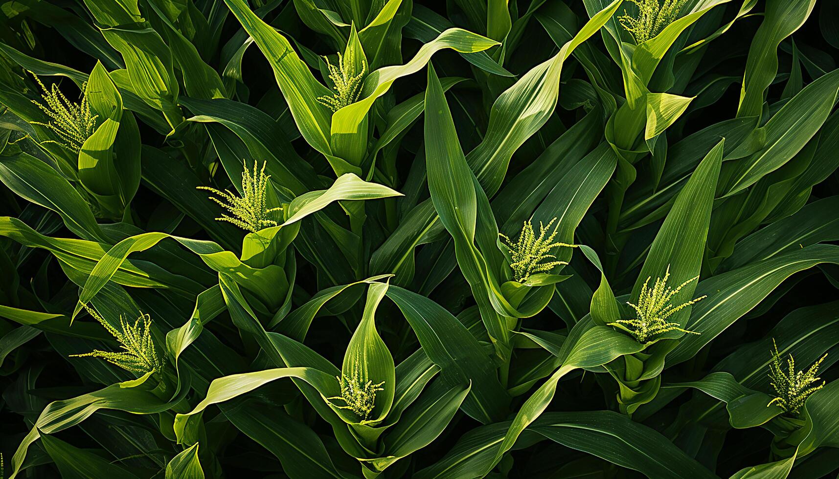 AI generated Freshness of summer green leaves, blossoms, and colorful meadows generated by AI photo