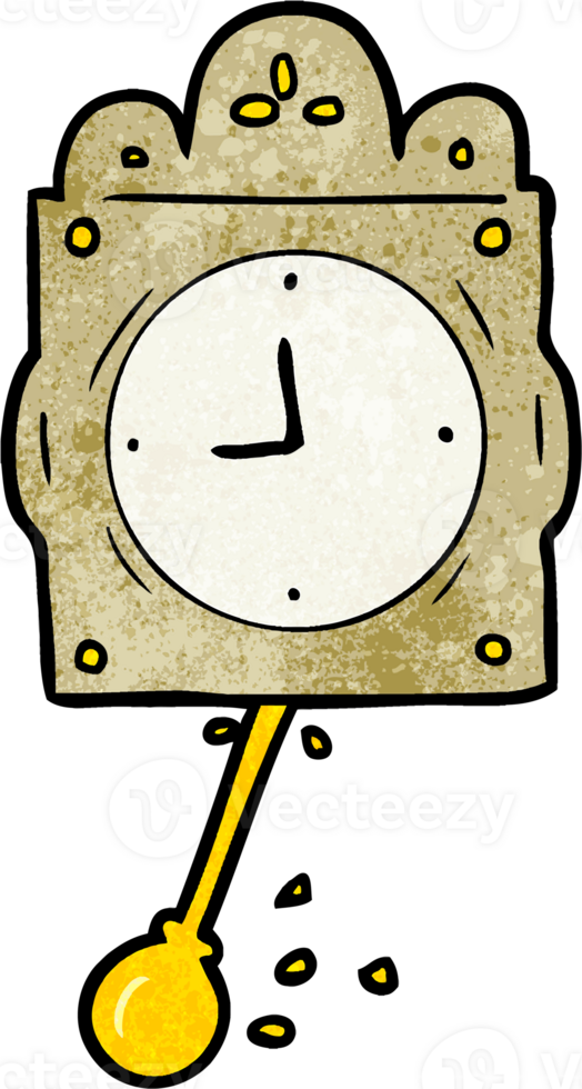 cartoon ticking clock with pendulum png