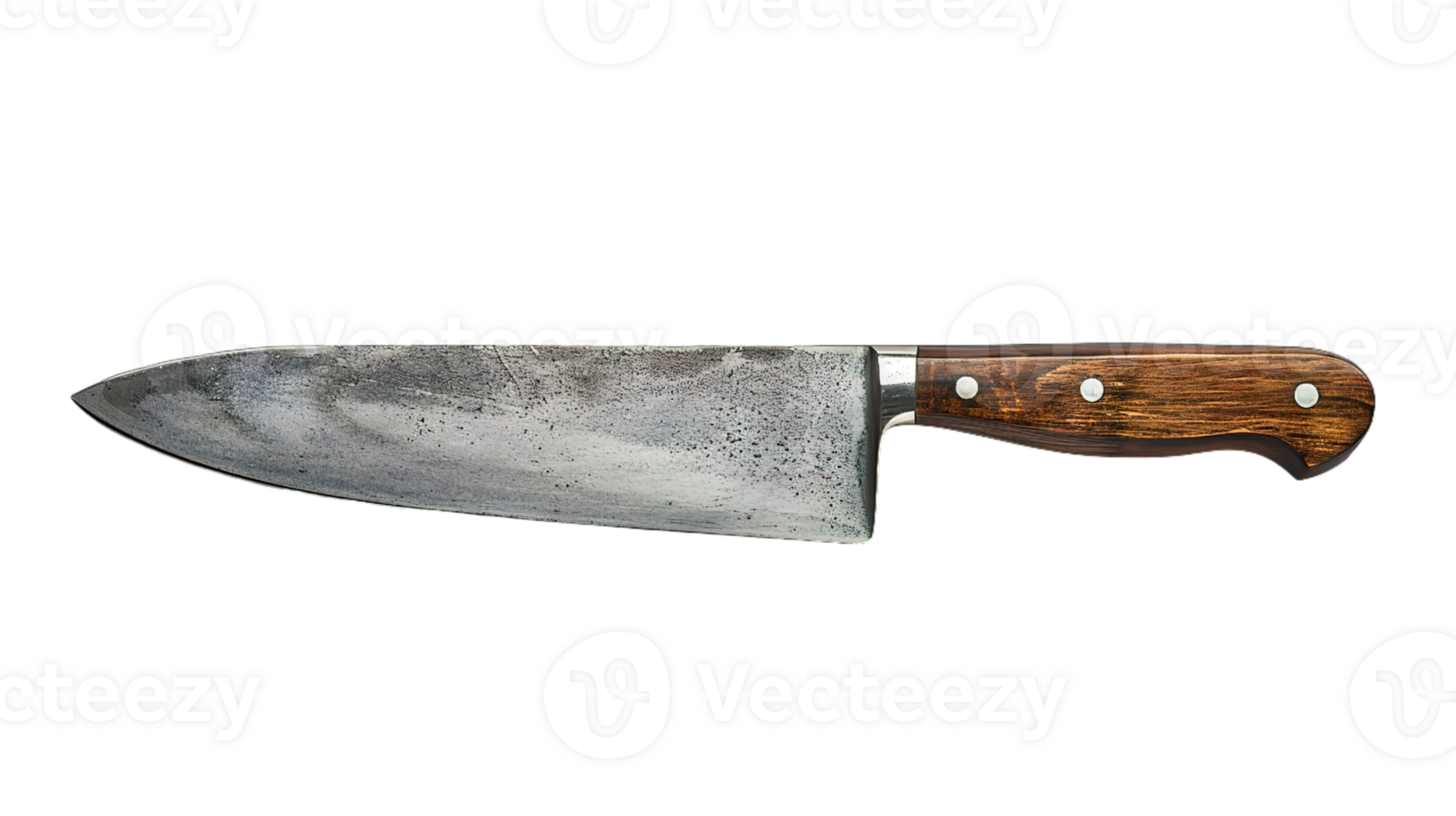 AI generated A close-up of a Chef's Knife, isolated on transparent background, kitchen and chef tool concept. png