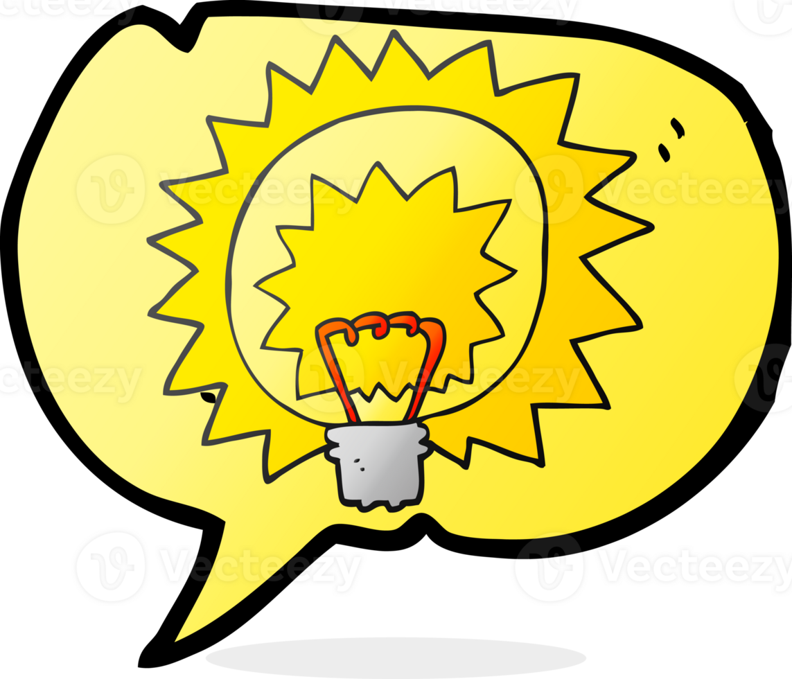 hand drawn speech bubble cartoon light bulb png