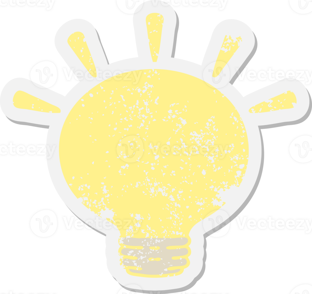 shining light bulb grunge sticker png