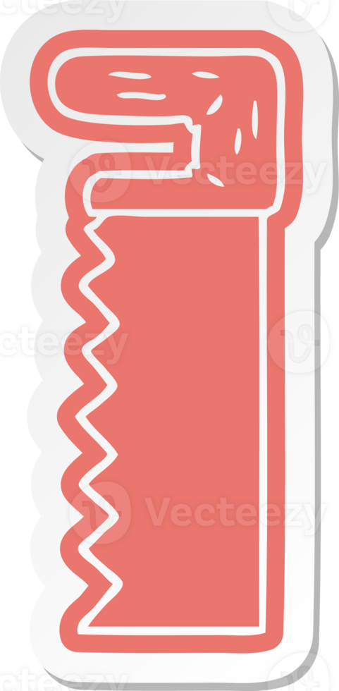 cartoon sticker of a metal saw png