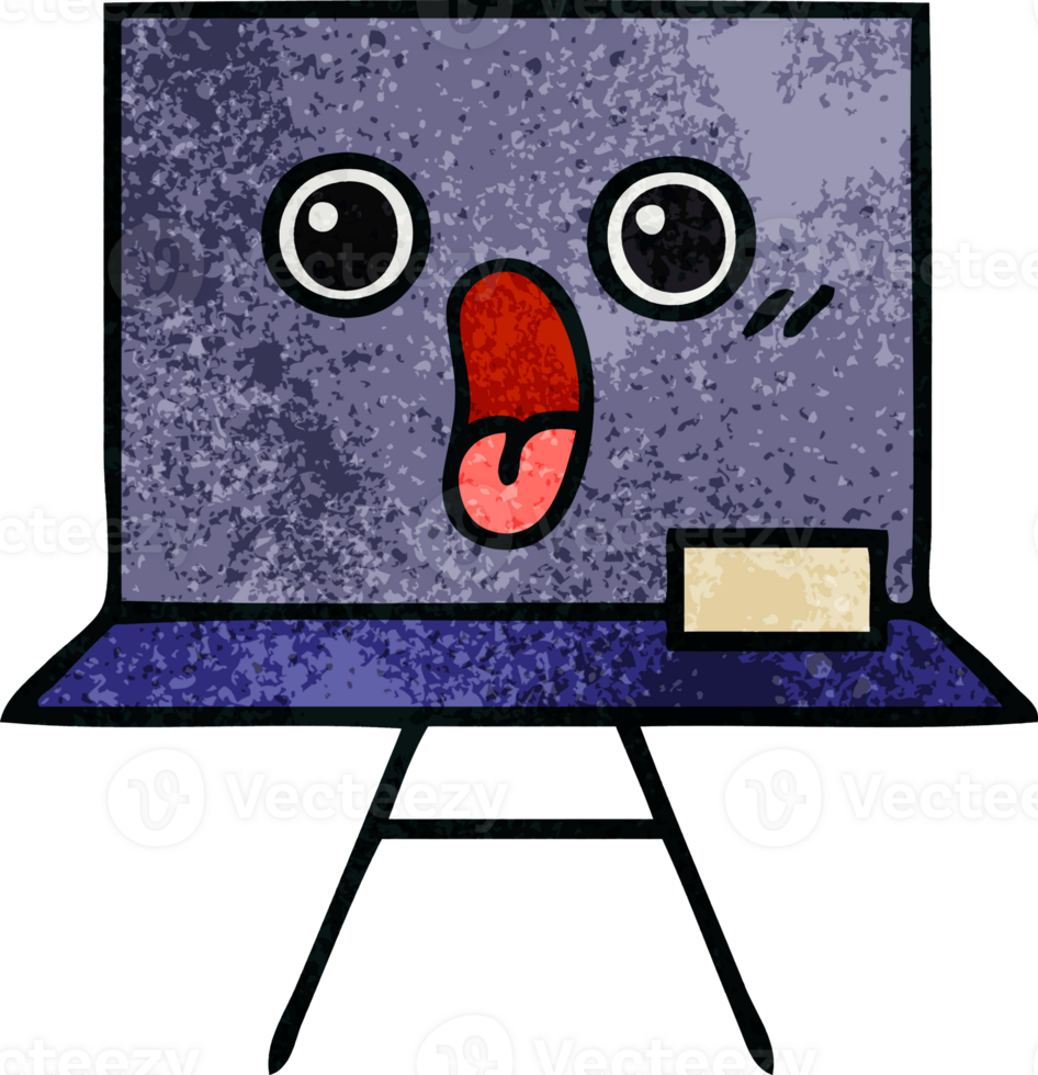 retro grunge texture cartoon of a chalkboard png