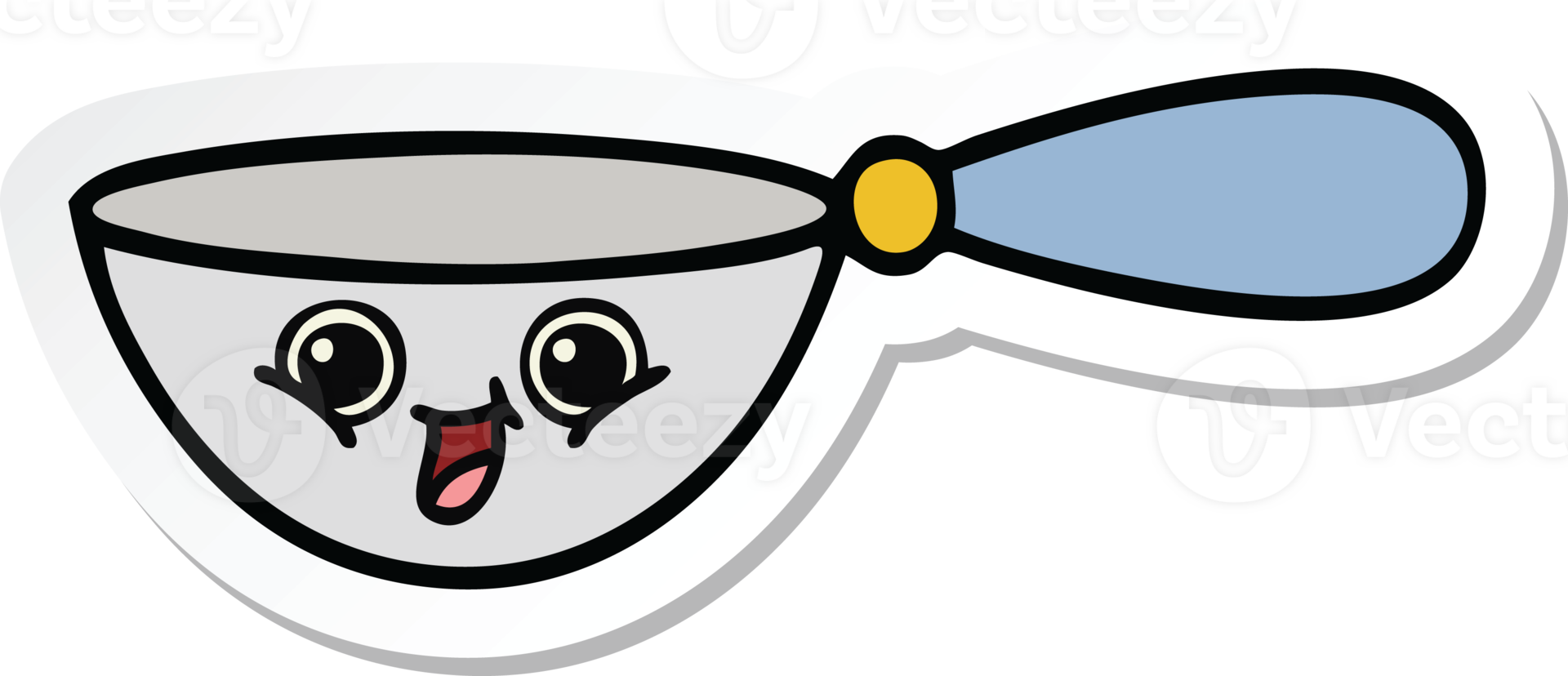 sticker of a cute cartoon measuring spoon png