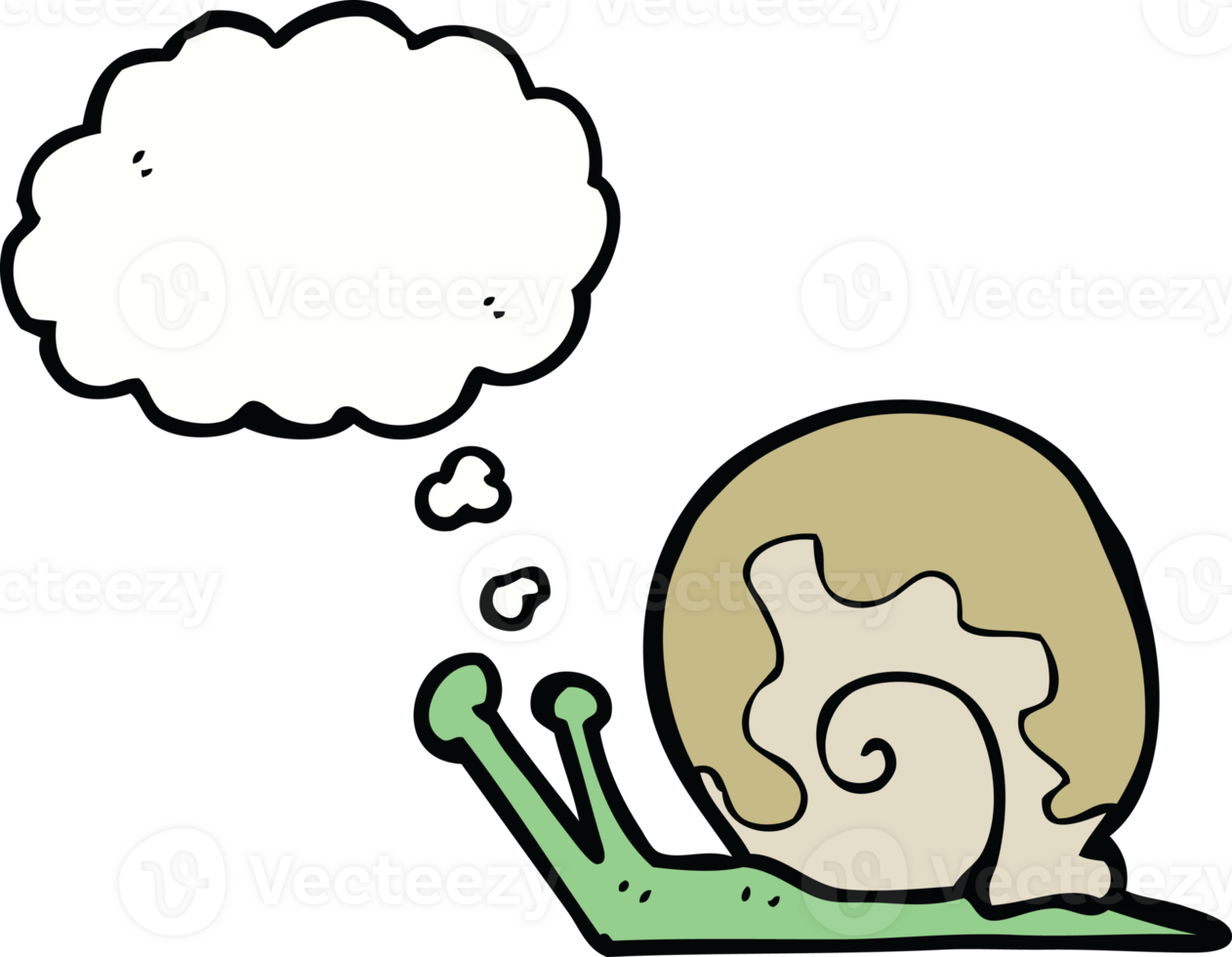 cartoon snail with thought bubble png