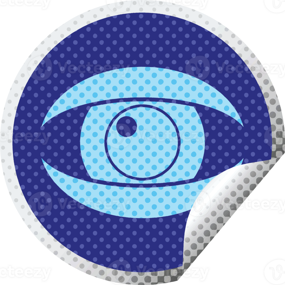 staring eye graphic   circular peeling sticker png